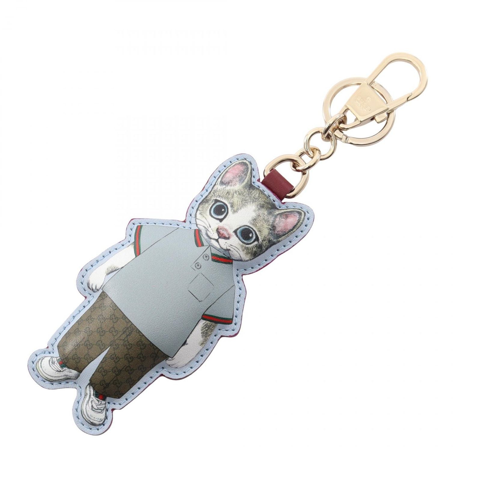 Gucci Key Holder Yuko Higuchi GG Supreme Boris Beige Brown Multi Leather Charm