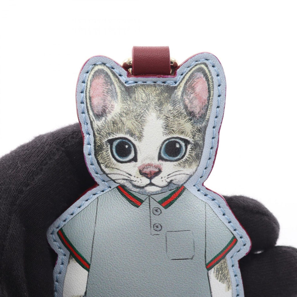 Gucci Key Holder Yuko Higuchi GG Supreme Boris Beige Brown Multi Leather Charm — view 6