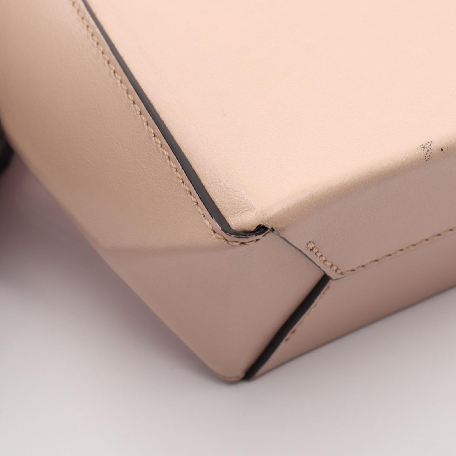 Fendi Handbag Shopping Bag Small Light Pink Black Leather Pack — view 8