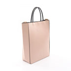 Fendi Handbag Shopping Bag Small Light Pink Black Leather Pack — view 2