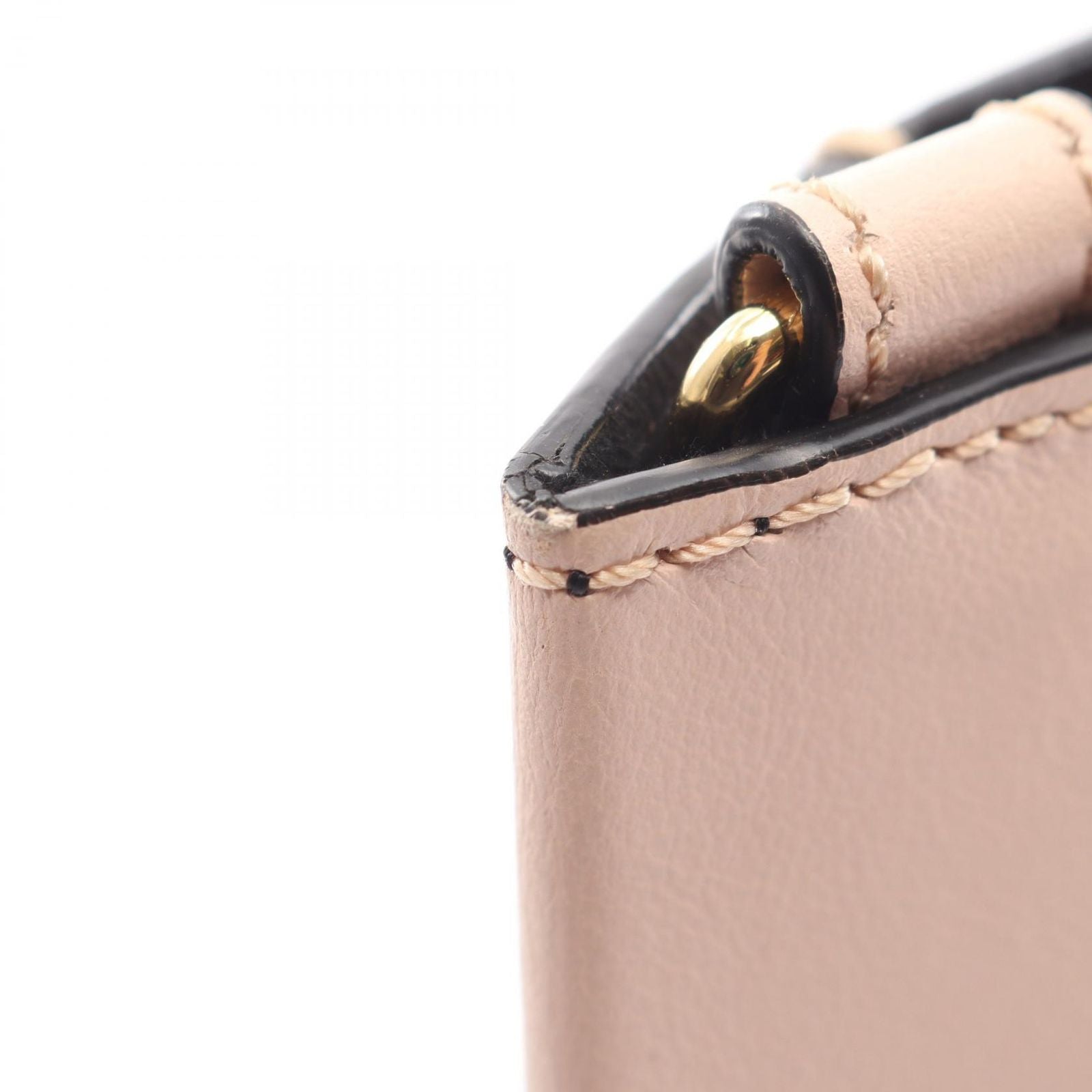 Fendi Handbag Shopping Bag Small Light Pink Black Leather Pack — view 5