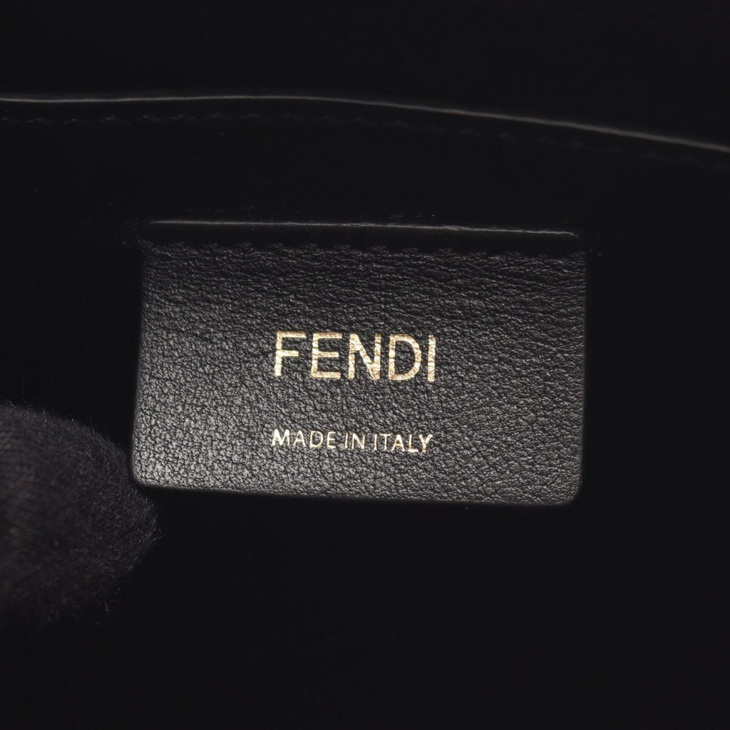 Fendi Handbag Shopping Bag Small Light Pink Black Leather Pack — view 4