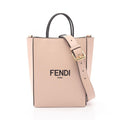 Fendi Handbag Shopping Bag Small Light Pink Black Leather Pack