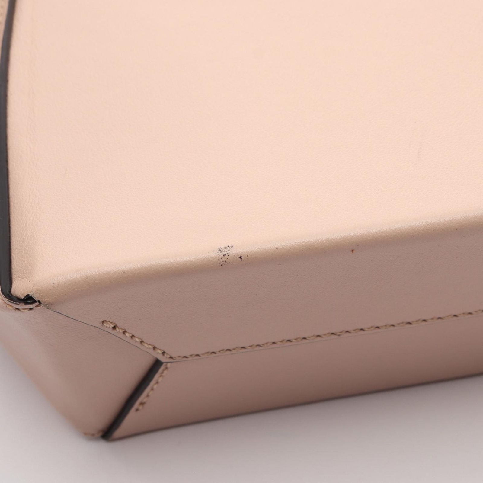 Fendi Handbag Shopping Bag Small Light Pink Black Leather Pack — view 7