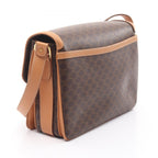 Celine Shoulder Bag Macadam Dark Brown Camel Leather — view 2