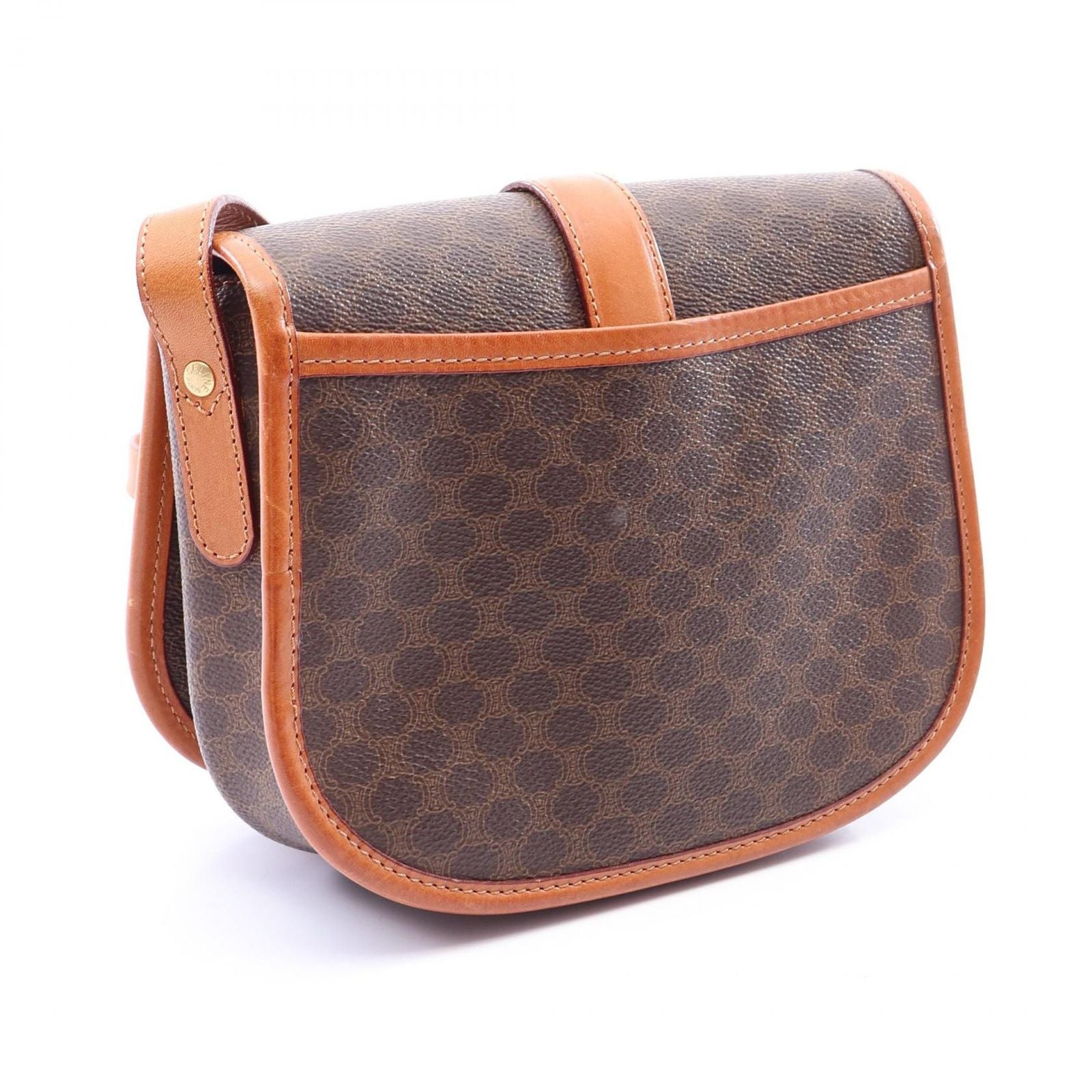 Celine Shoulder Bag Macadam Brown Dark Leather — view 2