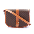 Celine Shoulder Bag Macadam Brown Dark Leather