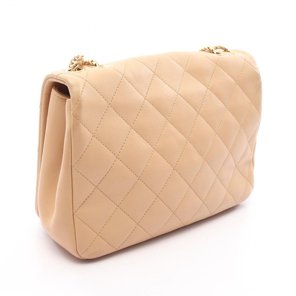Chanel Shoulder Bag Quilted Beige Lambskin Full Flap Chain — view 2