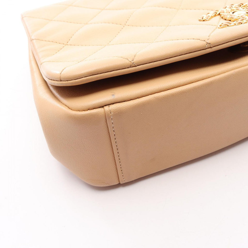 Chanel Shoulder Bag Quilted Beige Lambskin Full Flap Chain — view 6