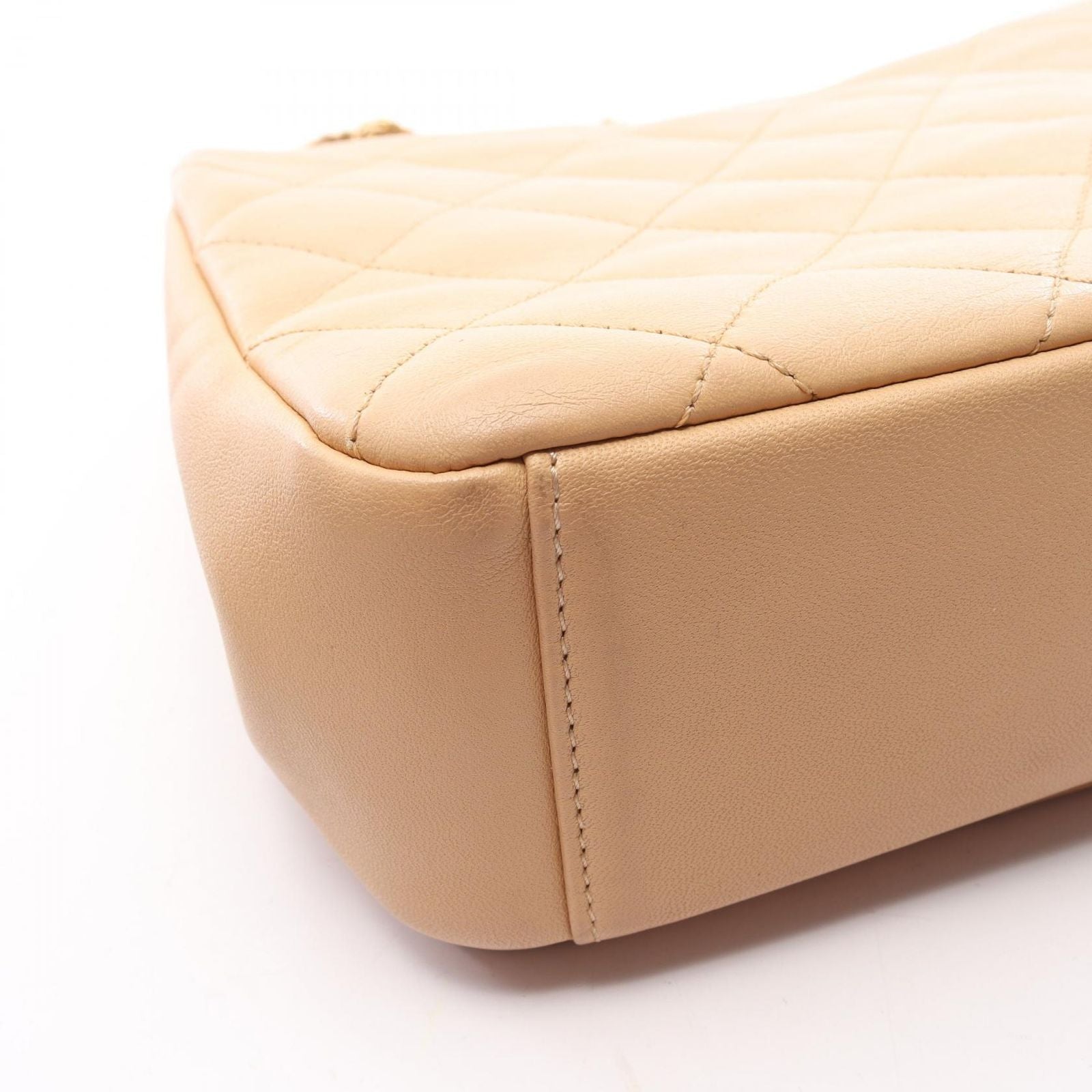 Chanel Shoulder Bag Quilted Beige Lambskin Full Flap Chain — view 8