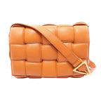 Bottega Veneta Shoulder Bag Padette Cassette Intrecciato Orange Leather Padet
