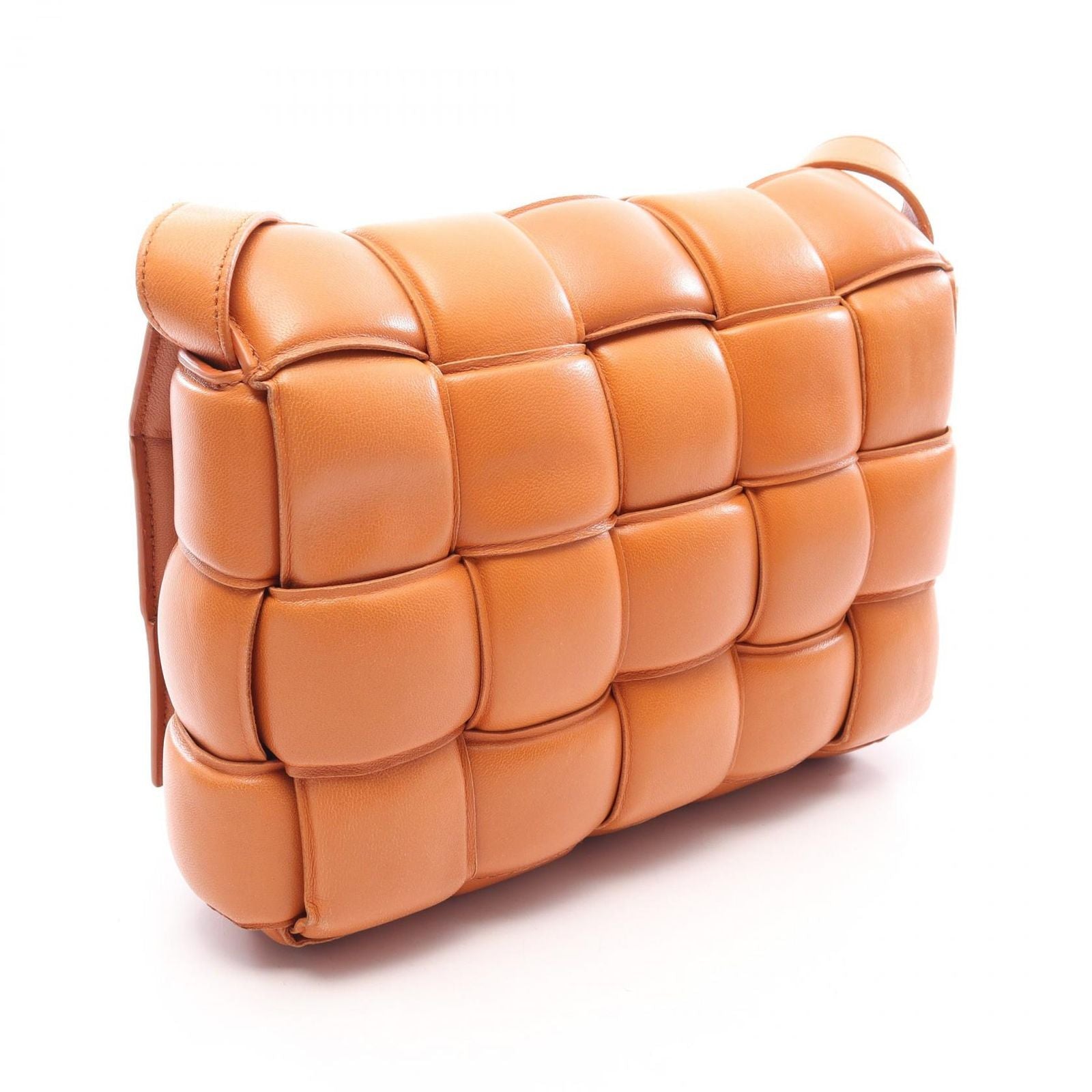 Bottega Veneta Shoulder Bag Padette Cassette Intrecciato Orange Leather Padet — view 2