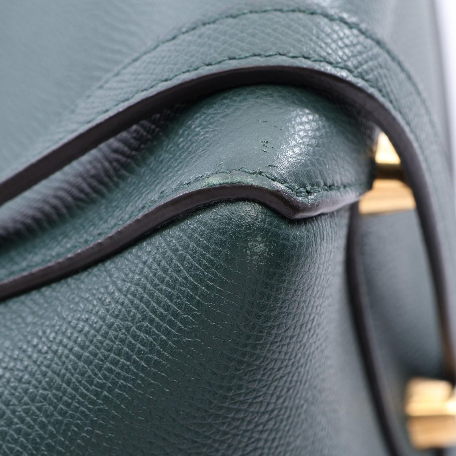 Celine Belt Bag Mini 2-Way Dark Green Leather — view 7