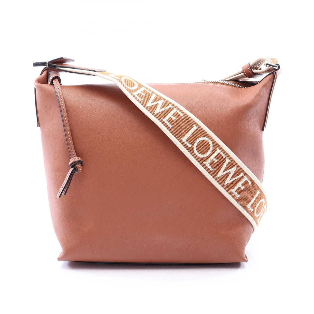 Loewe Shoulder Bag Cubby Small Brown Ivory Leather Cross