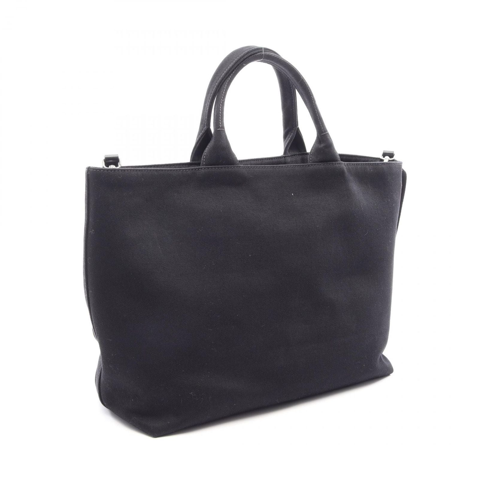 Prada Tote Bag Canapa Drill Black Canvas 2-Way Medium — view 2