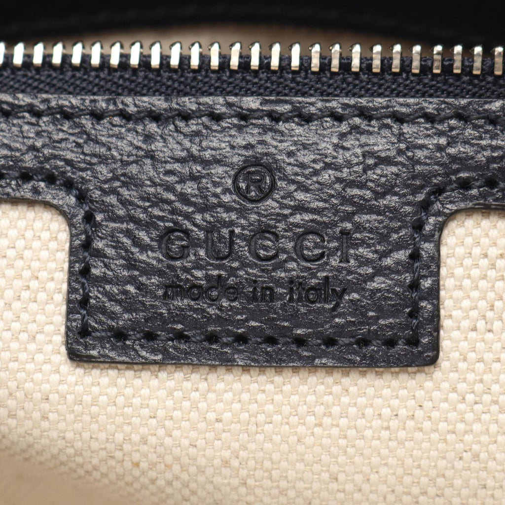 Gucci Shoulder Bag GG Supreme Navy Black Leather Ophidia Small Cross — view 4
