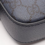 Gucci Shoulder Bag GG Supreme Navy Black Leather Ophidia Small Cross — view 5
