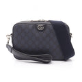Gucci Shoulder Bag GG Supreme Navy Black Leather Ophidia Small Cross