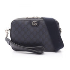 Gucci Shoulder Bag GG Supreme Navy Black Leather Ophidia Small Cross
