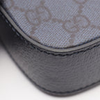 Gucci Shoulder Bag GG Supreme Navy Black Leather Ophidia Small Cross — view 7