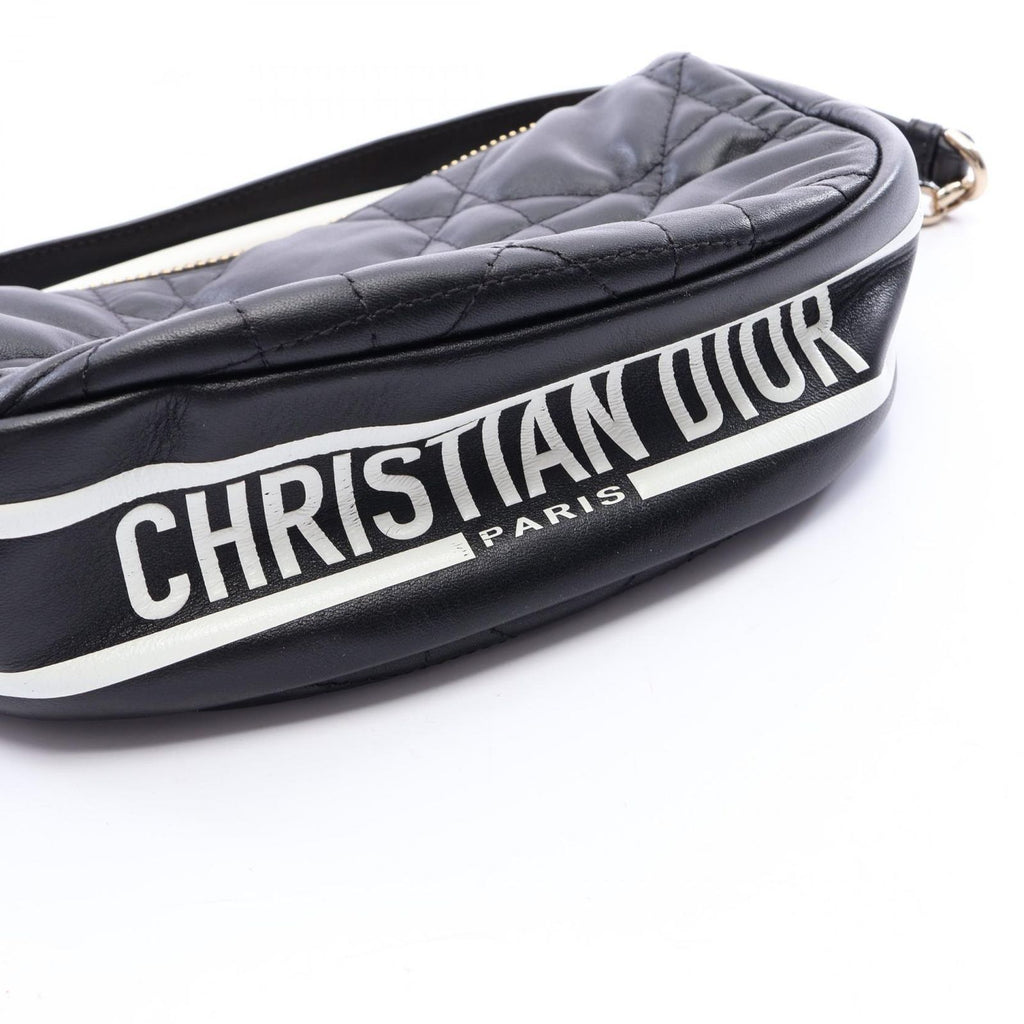 Dior Shoulder Bag Vibe Hobo Cannage 2-Way Black White Leather Chain — view 8