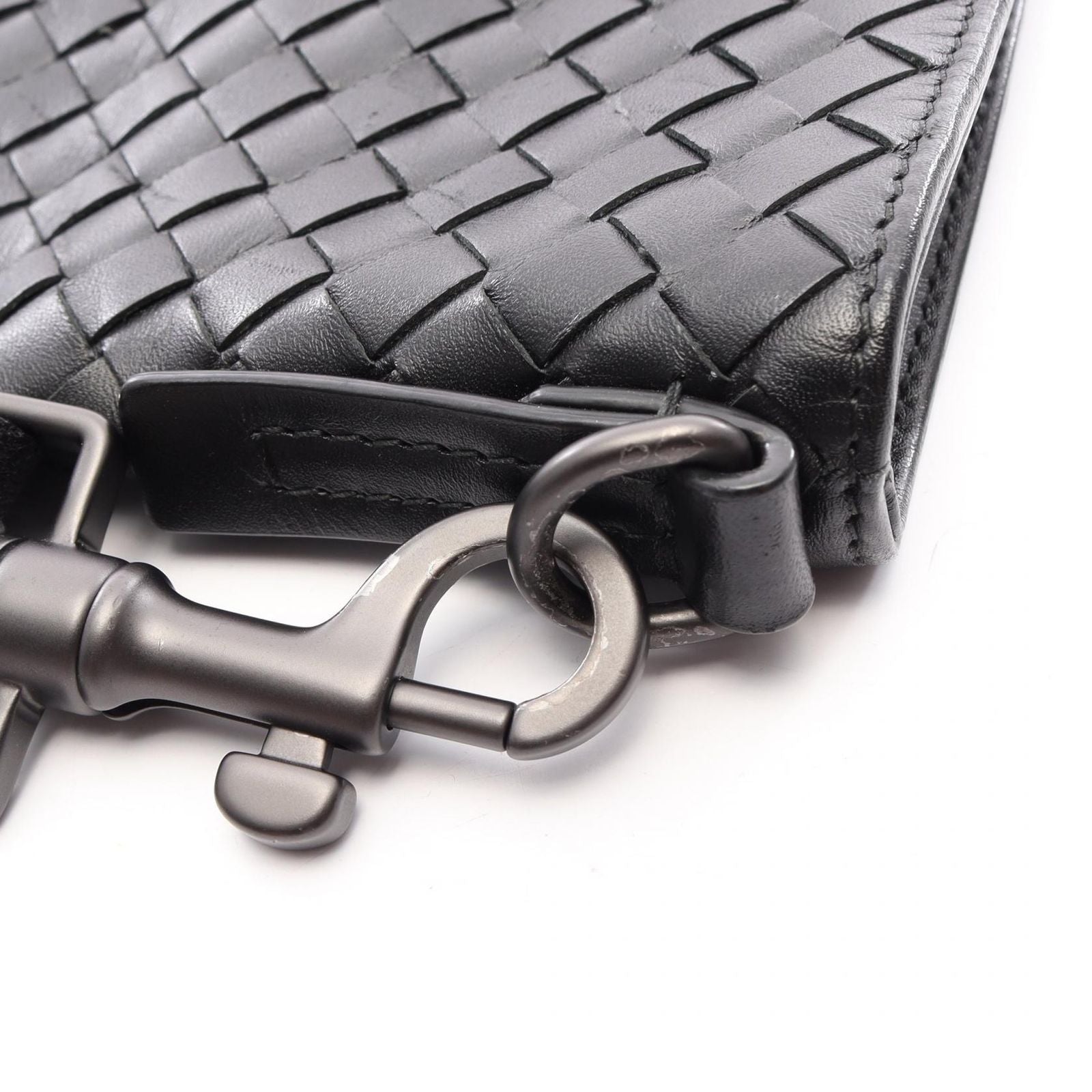 Bottega Veneta Shoulder Bag Intrecciato Black Leather — view 6