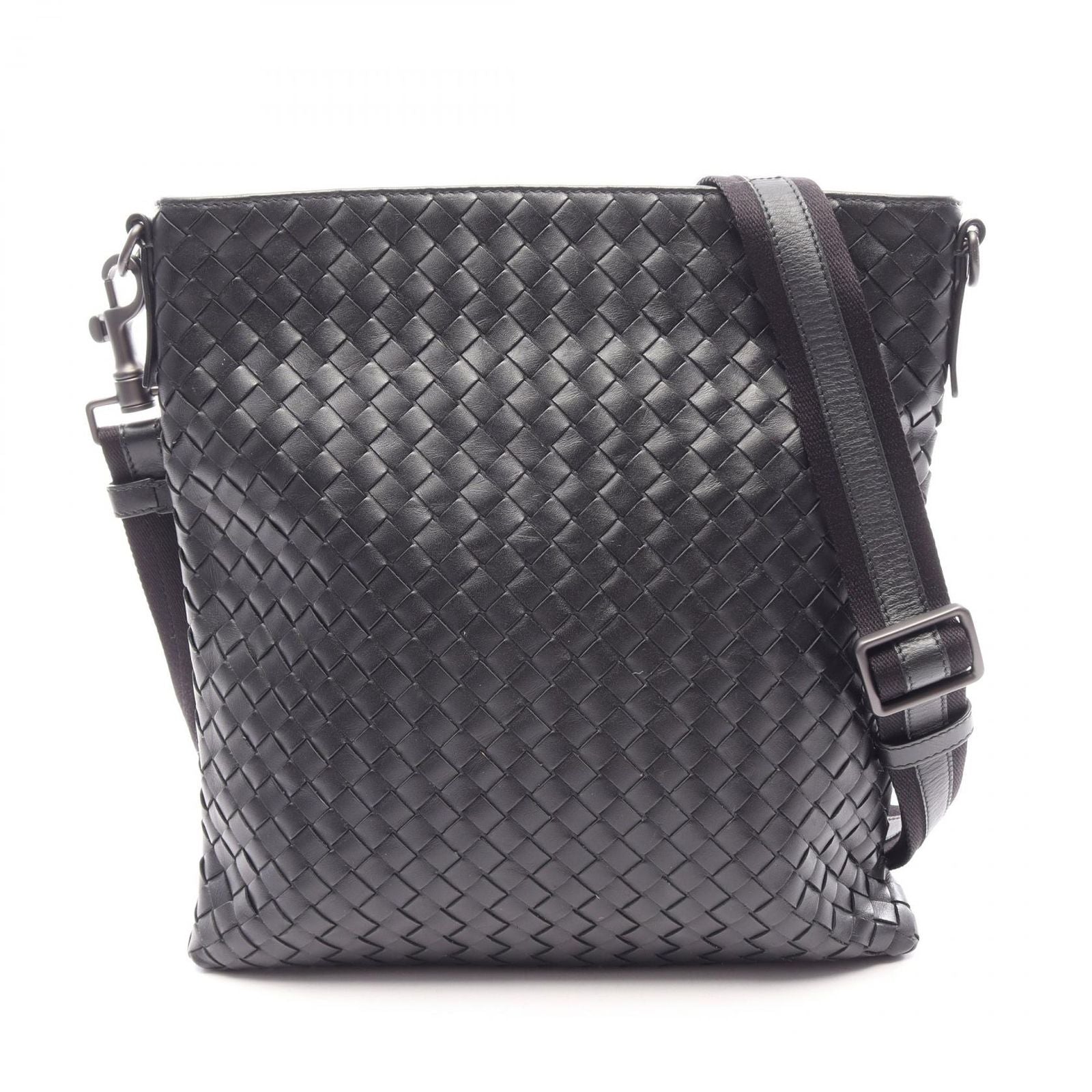 Bottega Veneta Shoulder Bag Intrecciato Black Leather
