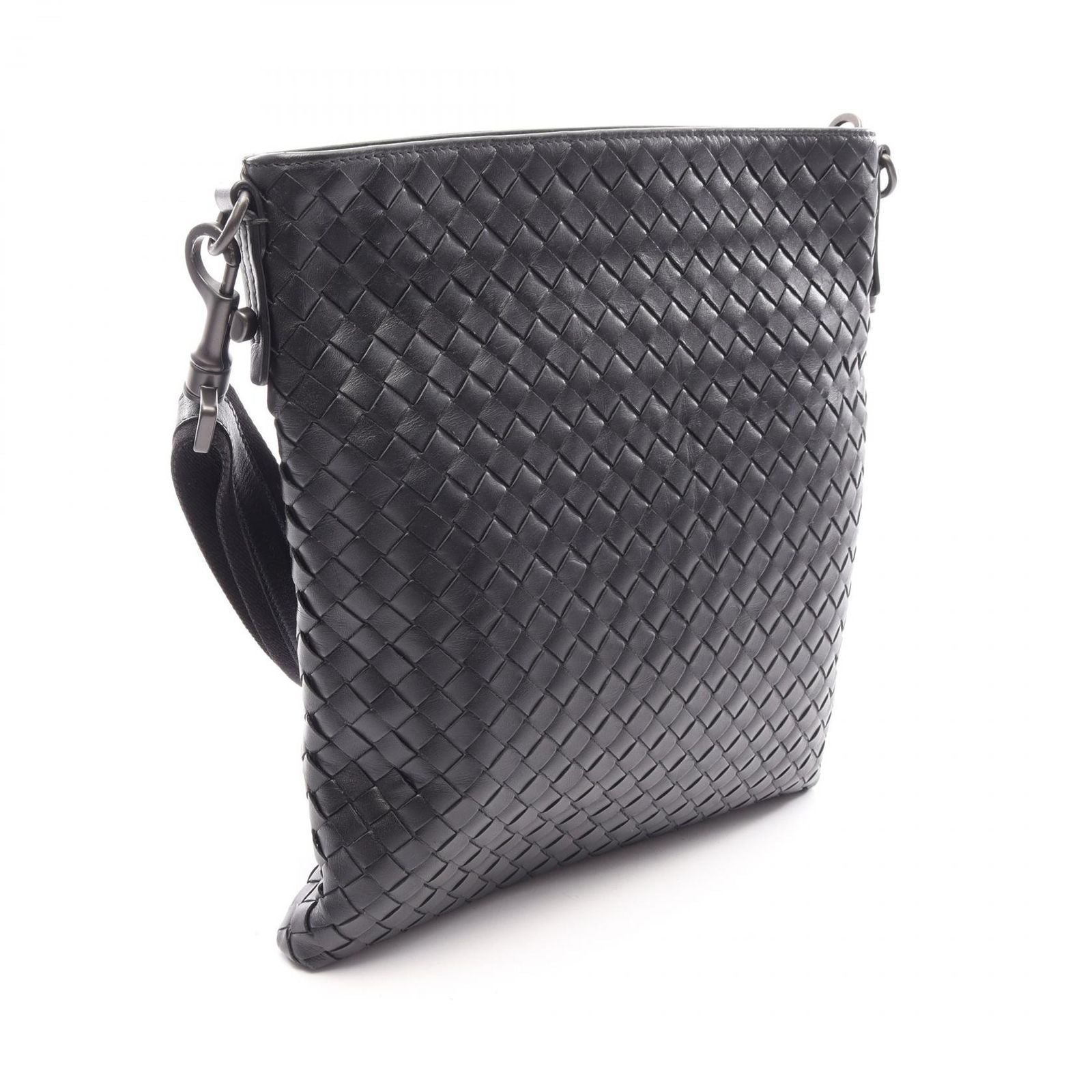 Bottega Veneta Shoulder Bag Intrecciato Black Leather — view 2