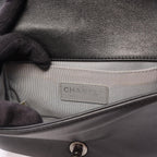 Chanel Shoulder Bag Boy Small Black Leather Chain — view 7