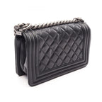 Chanel Shoulder Bag Boy Small Black Leather Chain — view 2