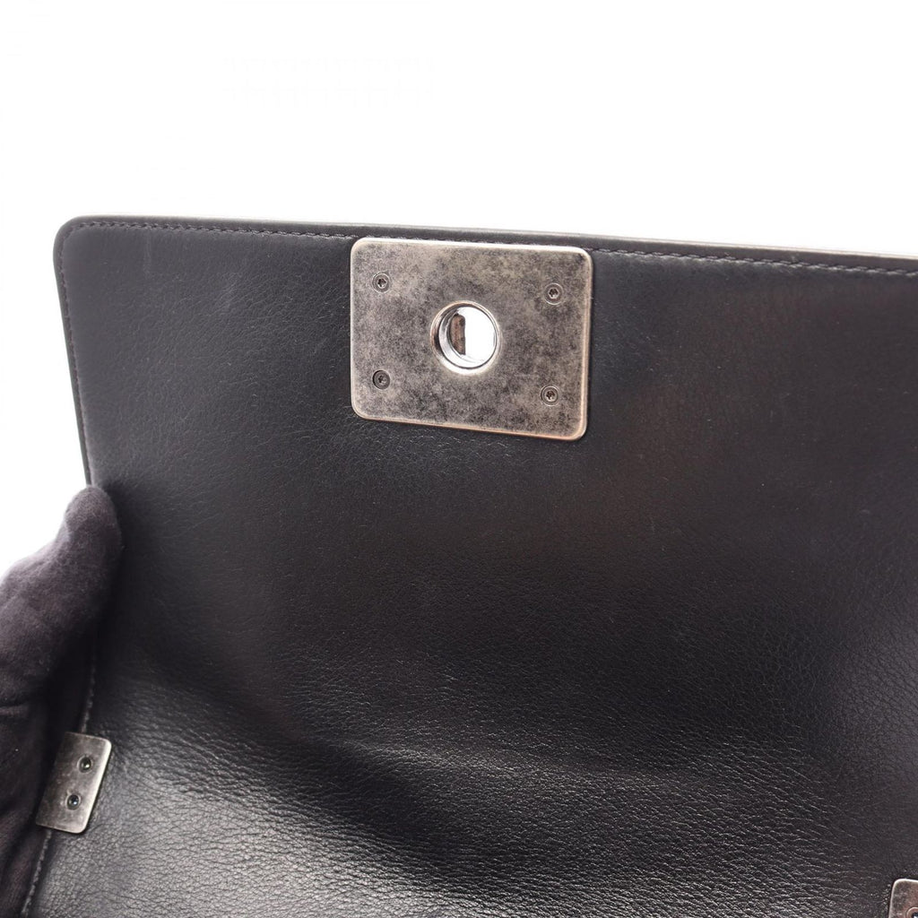 Chanel Shoulder Bag Boy Small Black Leather Chain — view 6