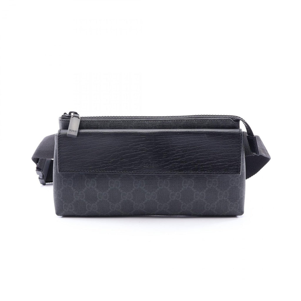 Gucci Waist Bag GG Supreme Black Gray Leather