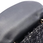 Dior Handbag Lady Dior Black White Fabric Leather 2-Way Tote Medium — view 5