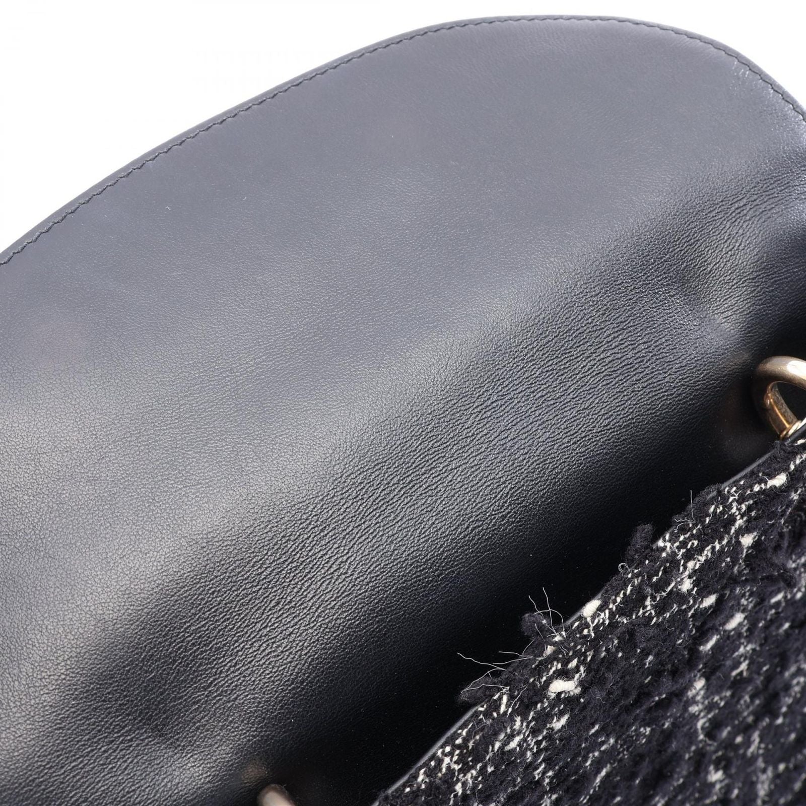 Dior Handbag Lady Dior Black White Fabric Leather 2-Way Tote Medium — view 5