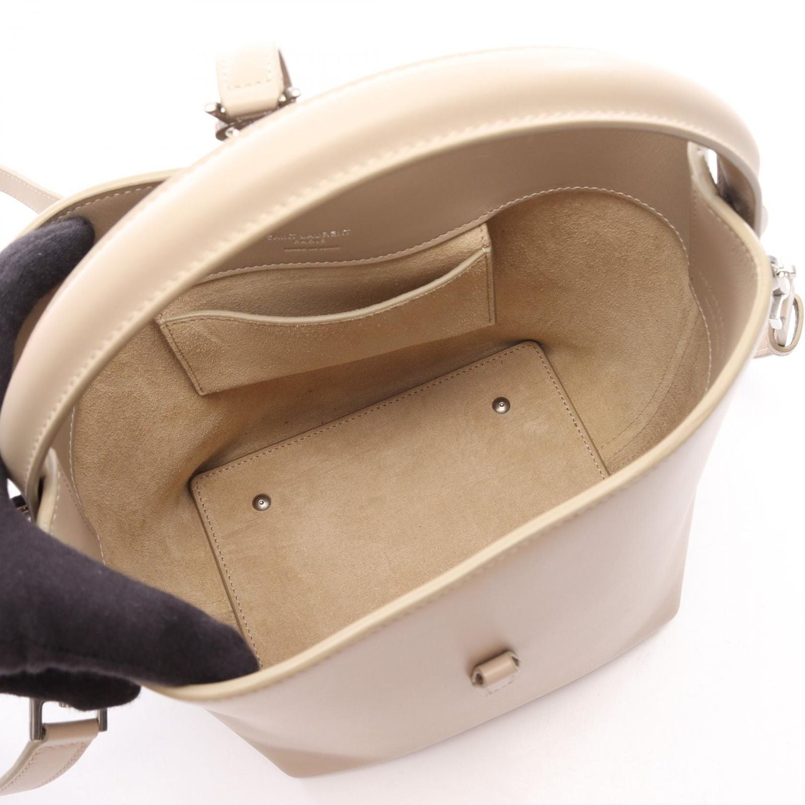 Saint Laurent Paris Handbag le 37 Small 2-Way Light Beige Leather — view 3