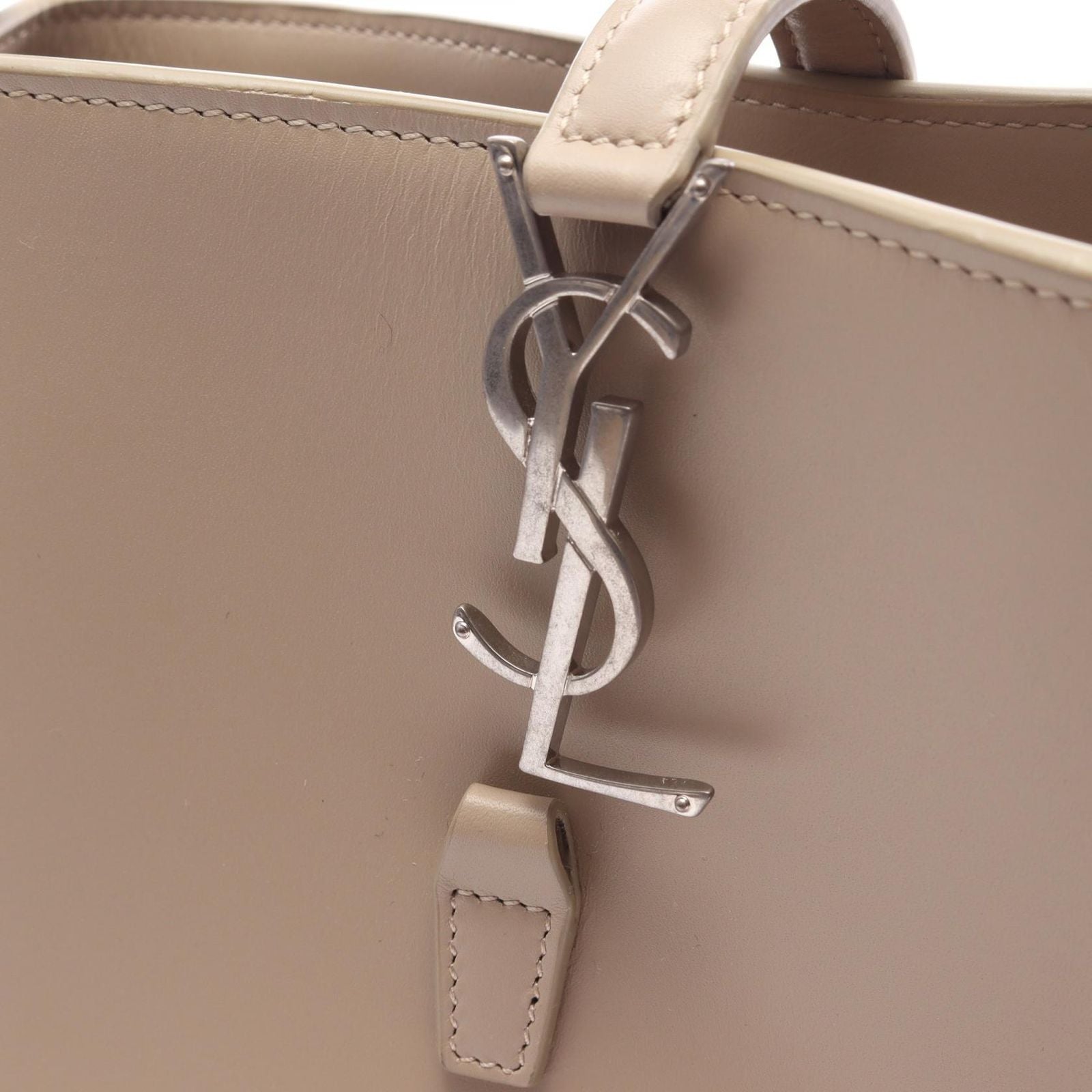Saint Laurent Paris Handbag le 37 Small 2-Way Light Beige Leather — view 7
