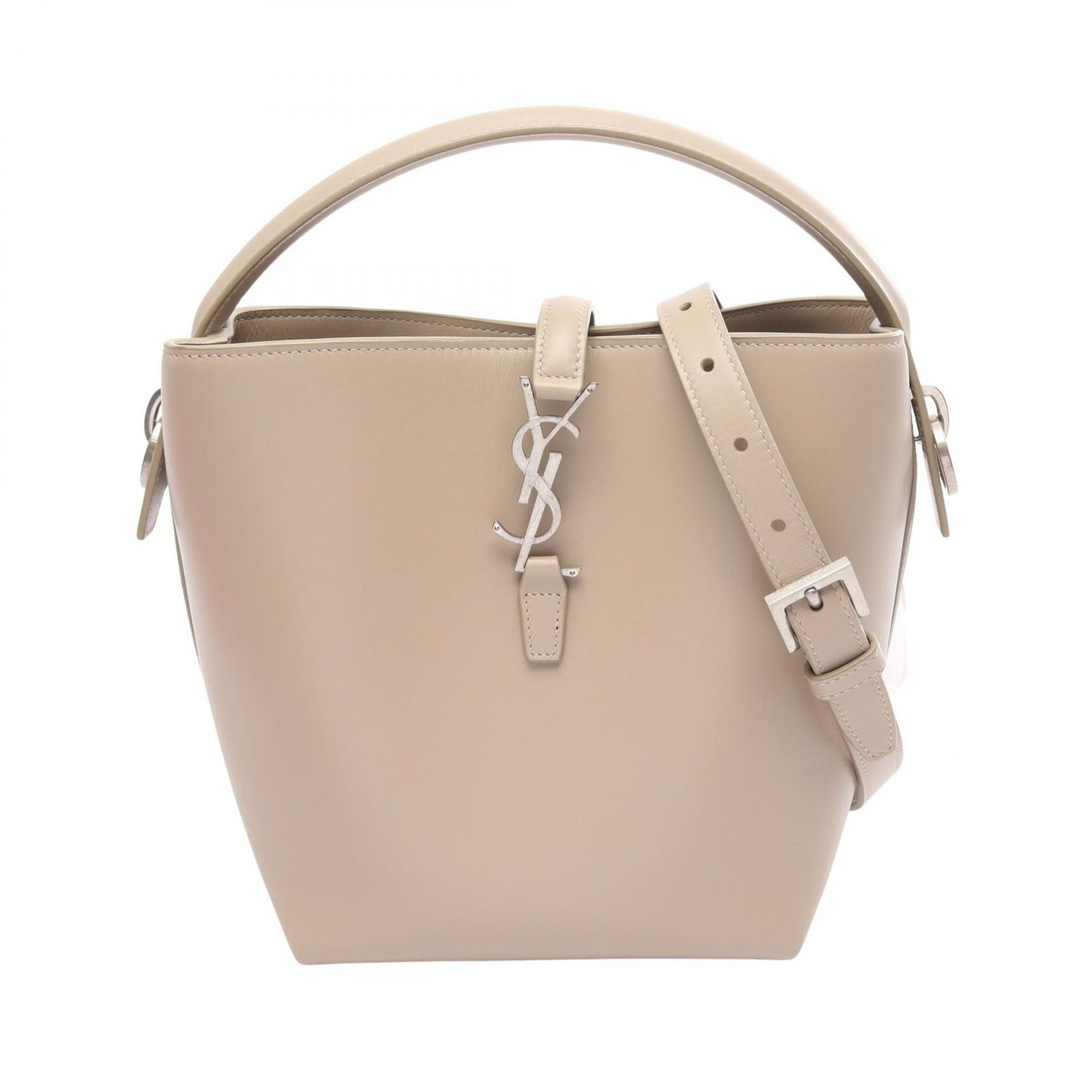 Saint Laurent Paris Handbag le 37 Small 2-Way Light Beige Leather