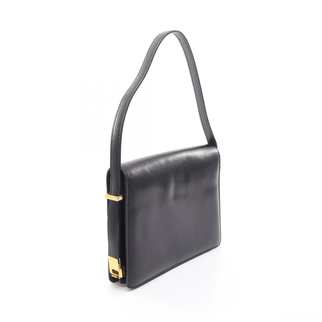 Celine Shoulder Bag Black Leather Gancini — view 2