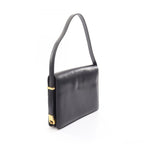 Celine Shoulder Bag Black Leather Gancini — view 2