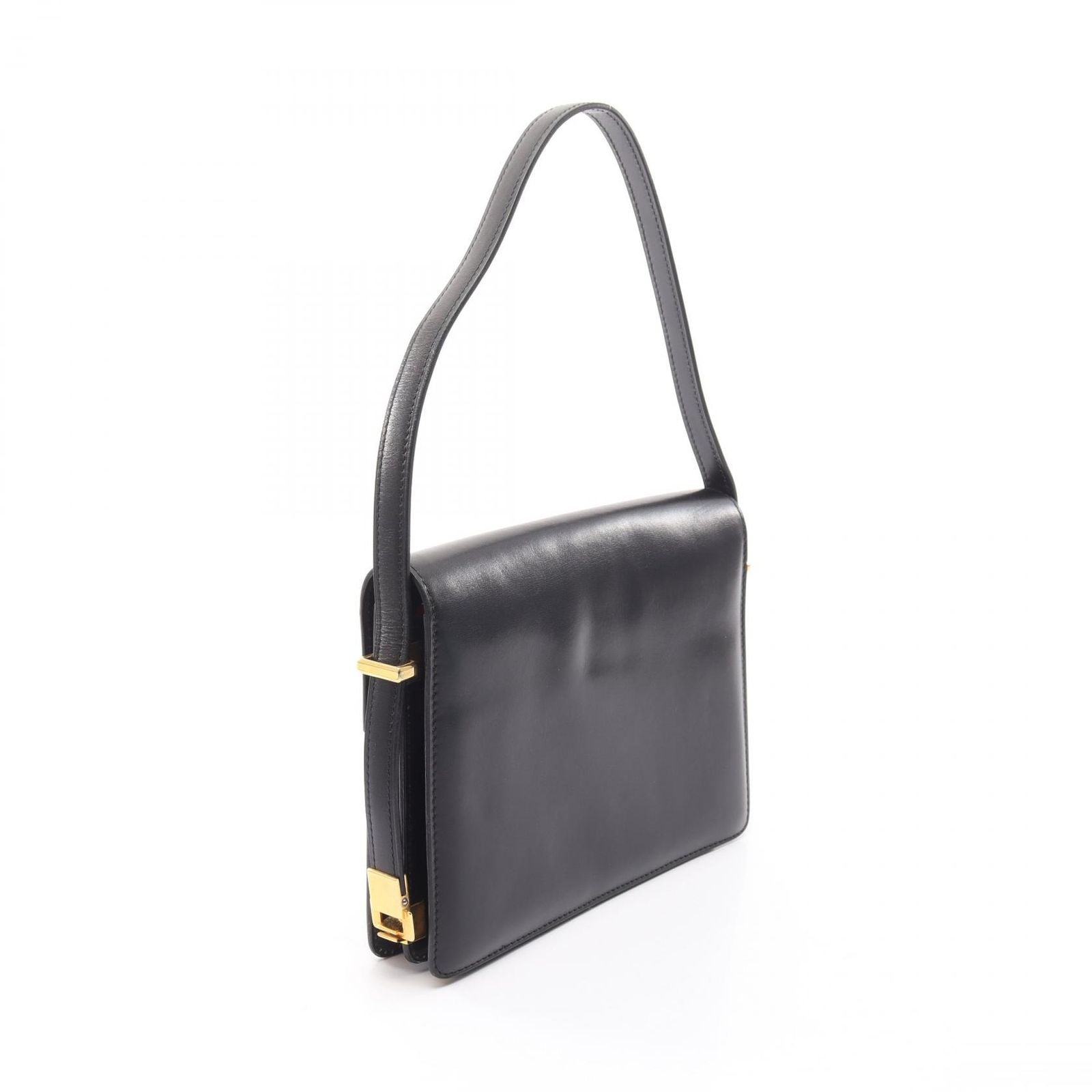 Celine Shoulder Bag Black Leather Gancini — view 2