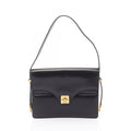 Celine Shoulder Bag Black Leather Gancini