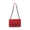 Bottega Veneta Shoulder Bag Small Limpia Red Leather Intrecciato