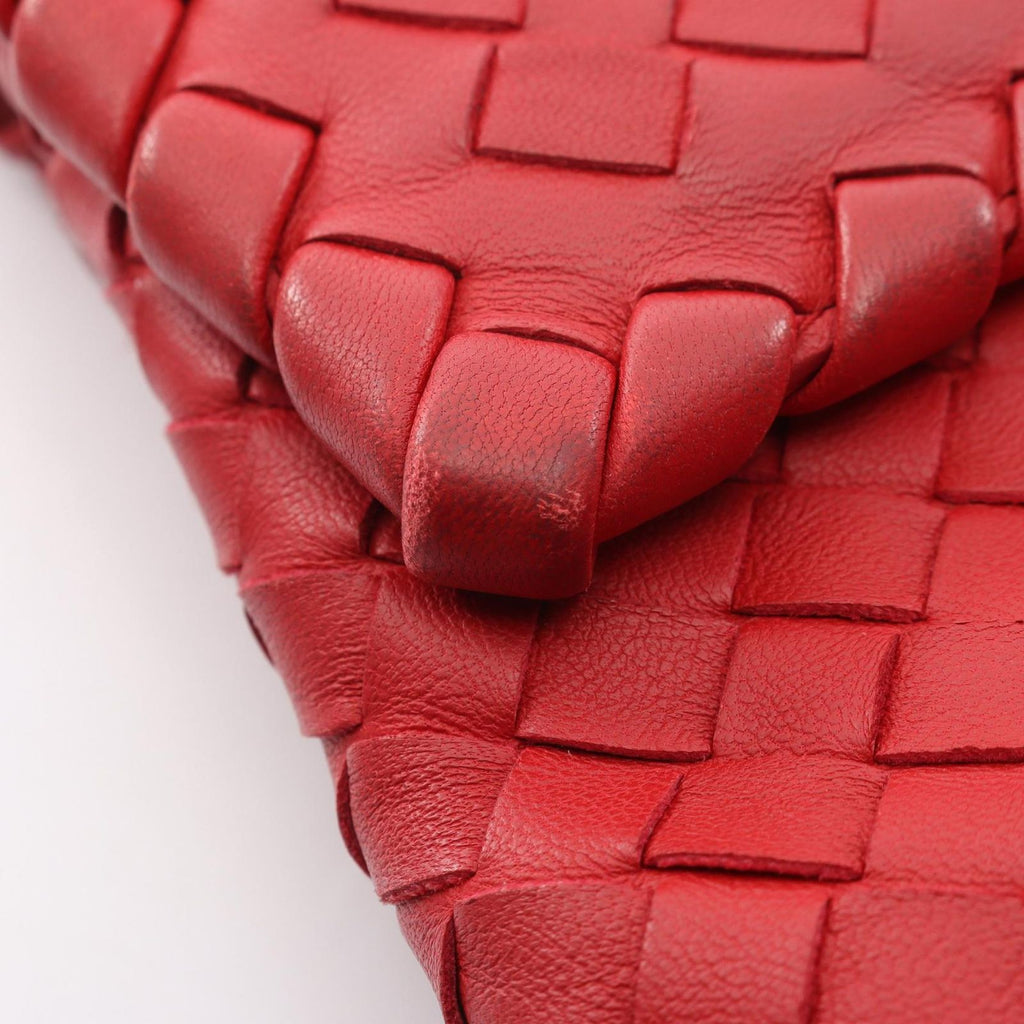 Bottega Veneta Shoulder Bag Small Limpia Red Leather Intrecciato — view 7