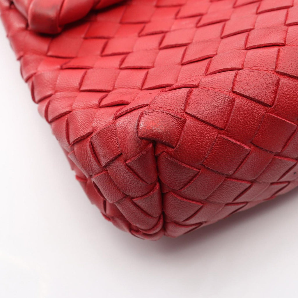 Bottega Veneta Shoulder Bag Small Limpia Red Leather Intrecciato — view 8