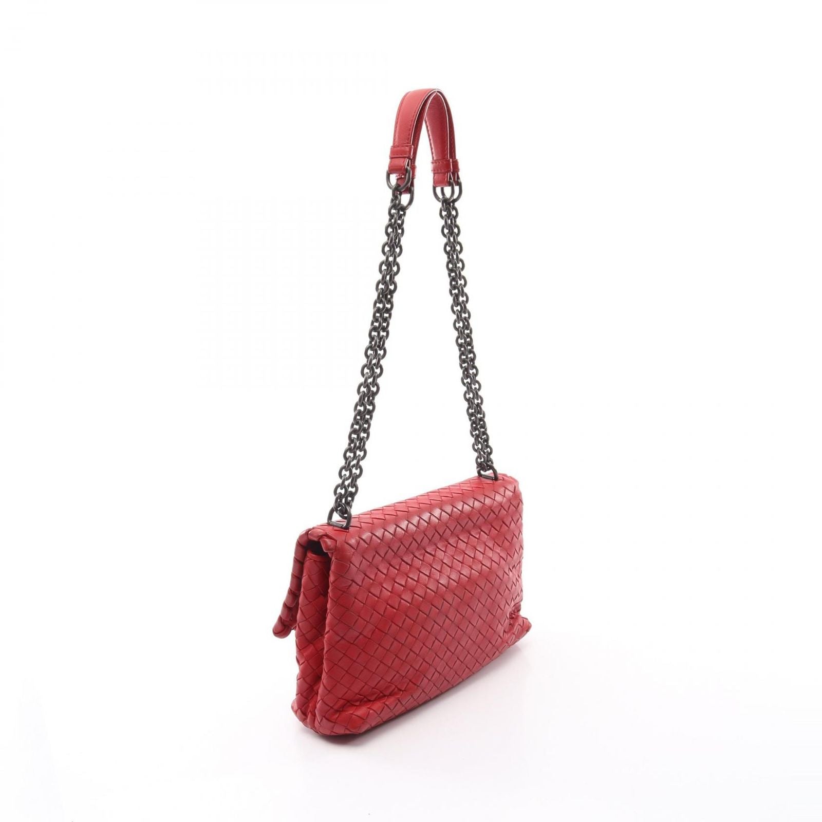 Bottega Veneta Shoulder Bag Small Limpia Red Leather Intrecciato — view 2
