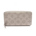 Louis Vuitton Round Wallet Zippy Metallic Gray Leather