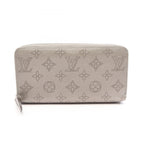 Louis Vuitton Round Wallet Zippy Metallic Gray Leather