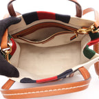 Gucci Tote Bag Interlocking G Mini 2-Way Natural Navy Brown Canvas Leather — view 3