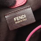 Fendi Shoulder Bag Zucchino Beige Pink Canvas Leather — view 4