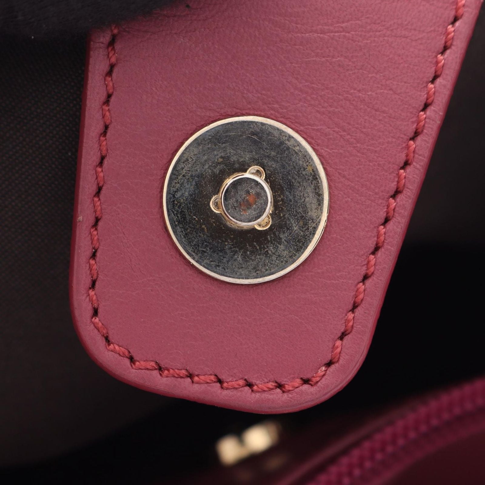 Fendi Shoulder Bag Zucchino Beige Pink Canvas Leather — view 6